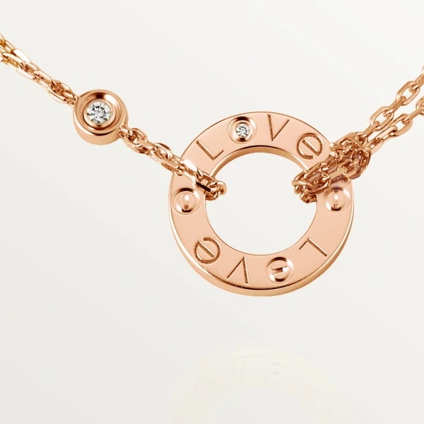 【直営購入】CARTIER カルティエ LOVE ネックレス ダイヤモンド2個 ピンクゴールド B7224509